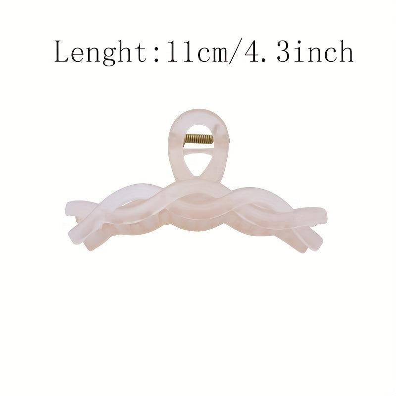 Pink Acrylic Large Hair Claw Frosted Shark Claw Ponytail Holder