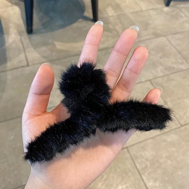 Large Shark Claw Hair Clip Plush Hair Claw Women's Hair Accessories