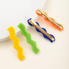 4pcs Long Wavy Hair Clip Duck Billed Style Hair Clip For Side Hair Bang