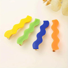 4pcs Long Wavy Hair Clip Duck Billed Style Hair Clip For Side Hair Bang