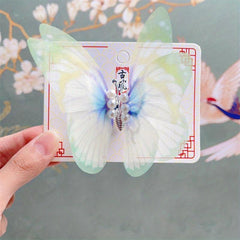 Butterfly Y2K Hair Clip Gradient Faux Pearl Duck Billed Clip Hair Accessory