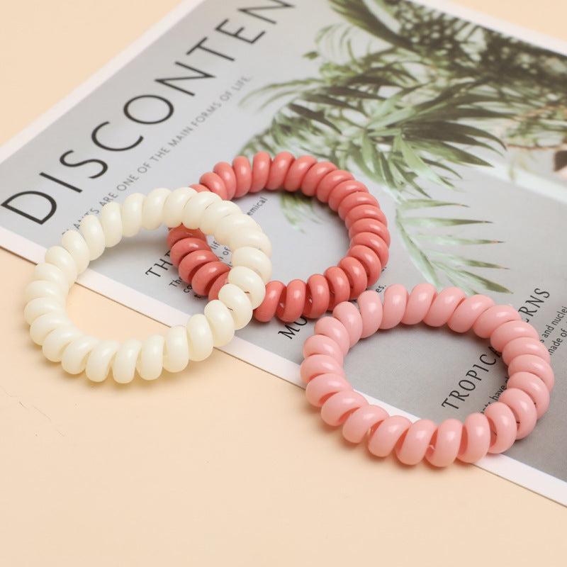 Candy Spiral Hair Tie Solid Hair Rope for Women Girls
