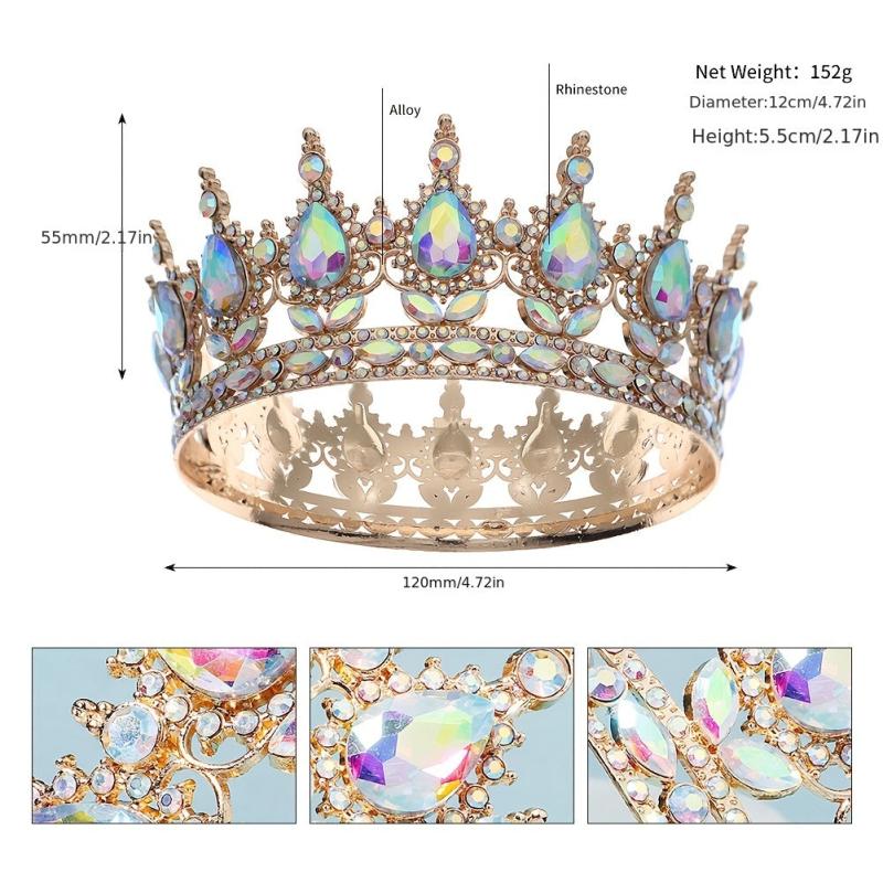 Crystal Queen Crown Rhinestone Wedding Tiara Headband Princess Crown
