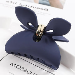 Solid Hair Claw Bowknot Shape Ponytail Holder