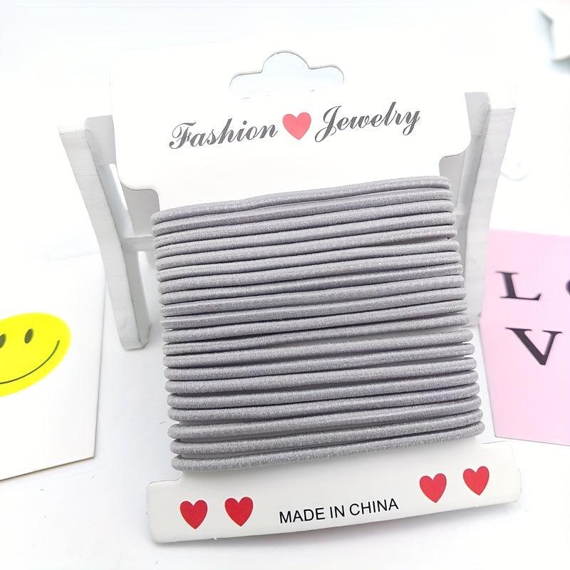 20pcs Solid Hair Tie Elastic Ponytail Holder Hair Accessories For Women Girls