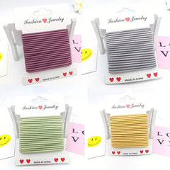 20pcs Solid Hair Tie Elastic Ponytail Holder Hair Accessories For Women Girls