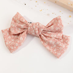 Floral Printed Large Bow Hair Clip Duck Billed Clip for Women Girls