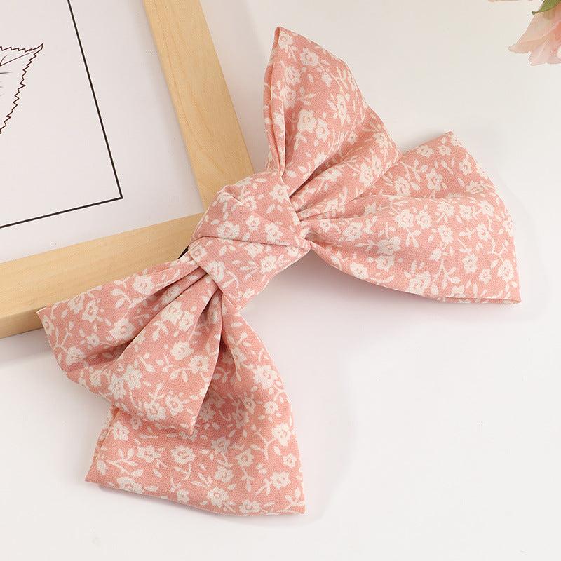 Floral Printed Large Bow Hair Clip Duck Billed Clip for Women Girls