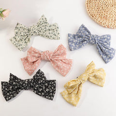 Floral Printed Large Bow Hair Clip Duck Billed Clip for Women Girls