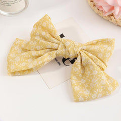 Floral Printed Large Bow Hair Clip Duck Billed Clip for Women Girls