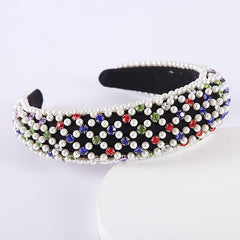 Baroque Faux Pearl Rhinestone Headband Glitter Hair Hoop
