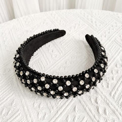 Baroque Faux Pearl Rhinestone Headband Glitter Hair Hoop