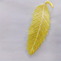 Macaroon Leaf Shaped Hair Clip Embroidered Leaves Decor Hair Clip