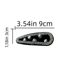 Rhinestone Solid Hair Clip Hair Accessories For Women 2pcs