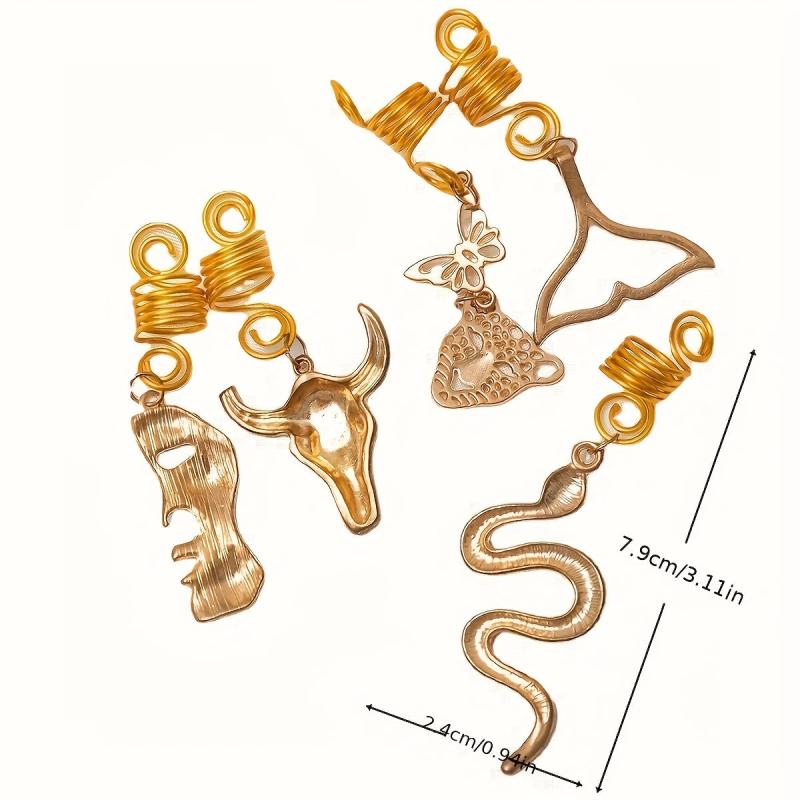 Metal Animal Tassel Hair Ring for Braids Women Girls Men