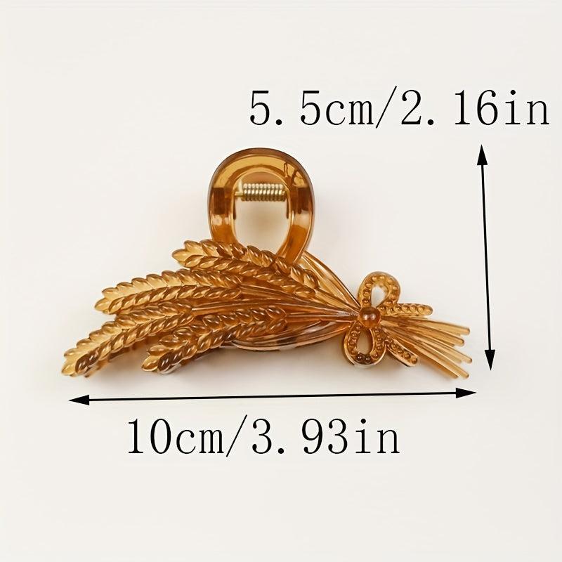 Wheat Ears Shaped Hair Claw Non-slip Ponytail Holder for Women Girls Hair