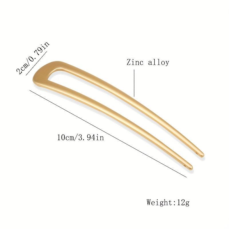 2pcs Alloy Hair Pin U Shaped Hair Fork Style Hair Clip For Women Girls Hair Clip