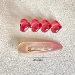 Gradient Jelly Heart Hair Clip for Women