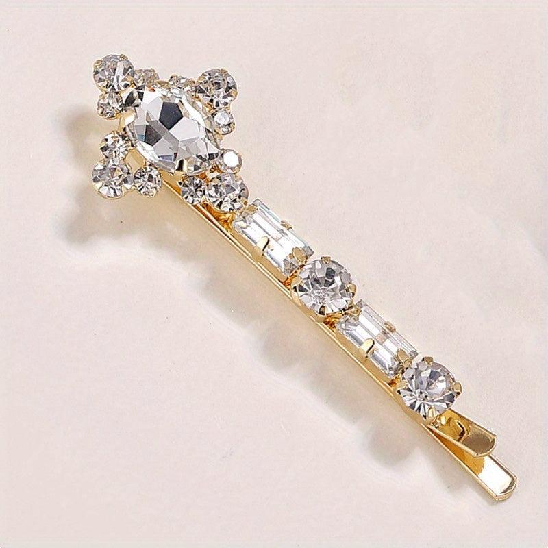 Vintage Rhinestone Hair Pin Alloy Hairpin Glitter Hair Clip