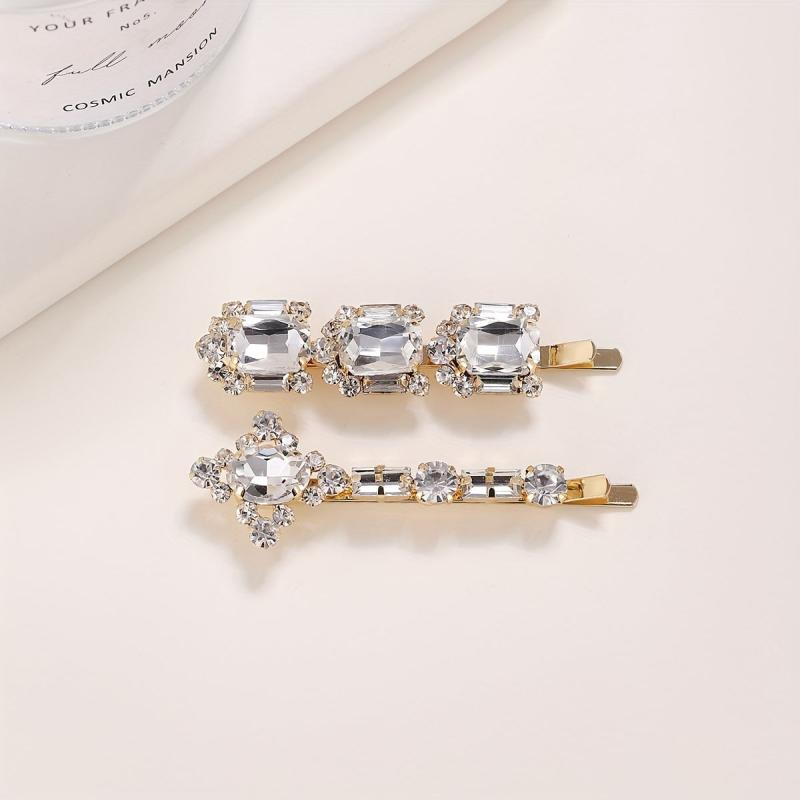 Vintage Rhinestone Hair Pin Alloy Hairpin Glitter Hair Clip