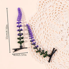 2pcs Lavender Decor Duck Billed Hair Clip for Hair Bangs Braids