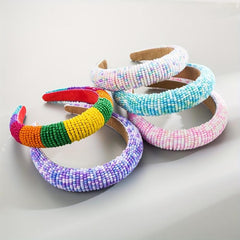 Colorful Beads Headband Thick Hair Band Head Hoop Hair Accessories