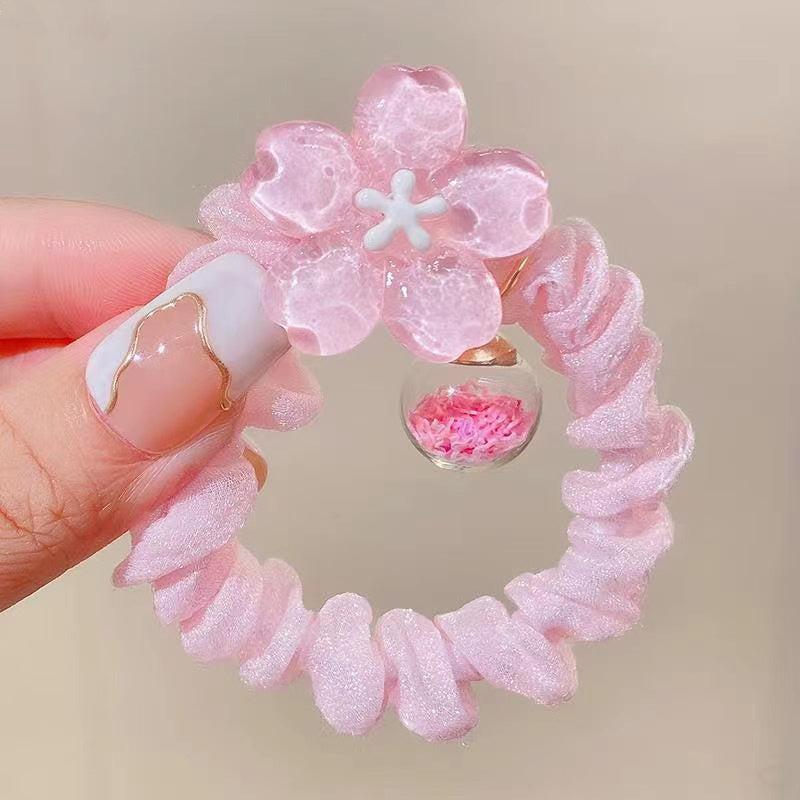 Women's Flower Glass Ball Hair Ring Hair Accessories