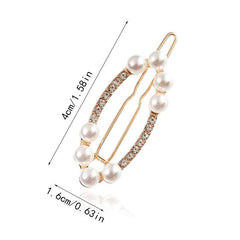 Faux Pearl Rhinestone Hair Clip for Braids