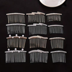 Rhinestone & Faux Pearl Hair Comb Hair Pin Bridal Wedding Headwear