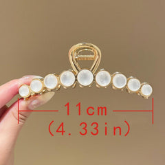 Faux Pearl Hair Claw Clip Non Slip Jaw Clamp Strong Hold