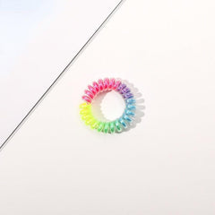Rainbow Phone Cord Hair Ring High Elastic Gradient Headwear