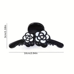 Camellia Printed Hair Claw Rhinestone Hair Claw Nonslip Hair Claw Clip