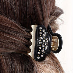 Rhinestone Decor Hair Claw Acetate Shark Claw Ponytail Holder Women Girls