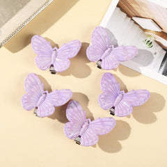 5pk Colorful Head Half Clear Hair Clip Sweetheart Heart Hair Accessory