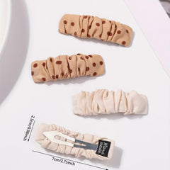 Polka Dot Pattern Hair Clip Pleated Snap Clip Style Hair Clip For Women Girls
