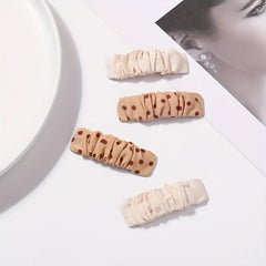 Polka Dot Pattern Hair Clip Pleated Snap Clip Style Hair Clip For Women Girls