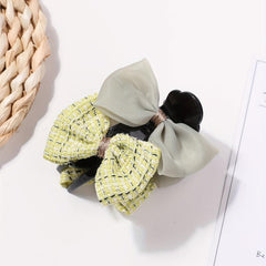 Large Sweet Duck Billed Clip Plaid Bow Hair Claw Clip For Women Girls