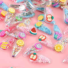 Sequin Inlaid Baby Girl Hair Clip Snap Cartoon Fruit Decor Side Hair Bang