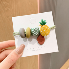 Fruit Cartoon Girls Hair Tie Colorful Elastic Hair Bands Ponytail Holder