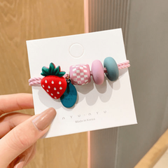 Fruit Cartoon Girls Hair Tie Colorful Elastic Hair Bands Ponytail Holder