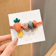 Fruit Cartoon Girls Hair Tie Colorful Elastic Hair Bands Ponytail Holder