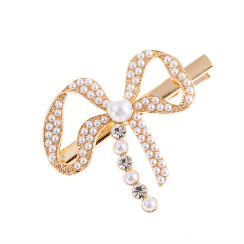 Sweet Pearl Bow Hair Clip for Women Girls