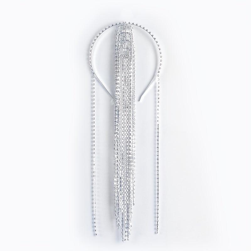 Crystal Rhinestone Hair Chain Headpiece with Tassel