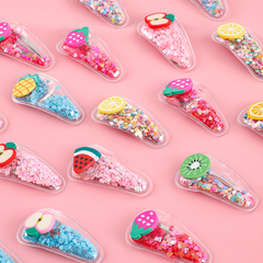 3pcs Baby Girls Fruit Hair Clip Sequin Snap Clip For Hair Bang Braids