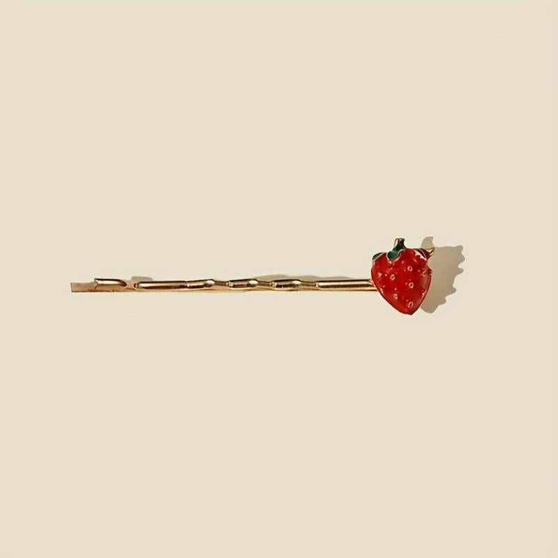 3pcs Strawberry Hairpin Alloy Hair Clip Sweet Hair Accessories