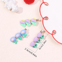 3pcs Baby Girls Hair Clip Cartoon Flower Duck Billed Clip