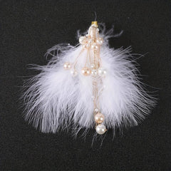 2pcs Pearl Fluffy Hair Clip Barrette Bridal Wedding Headwear