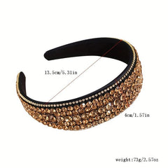 Baroque Rhinestone Headband Wide Head Hoop Glitter Headdress