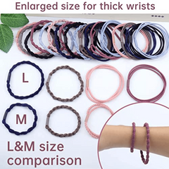 24pcs Solid Hair Elastics Stretchy Rubber Bands Bracelet Ponytail Holder