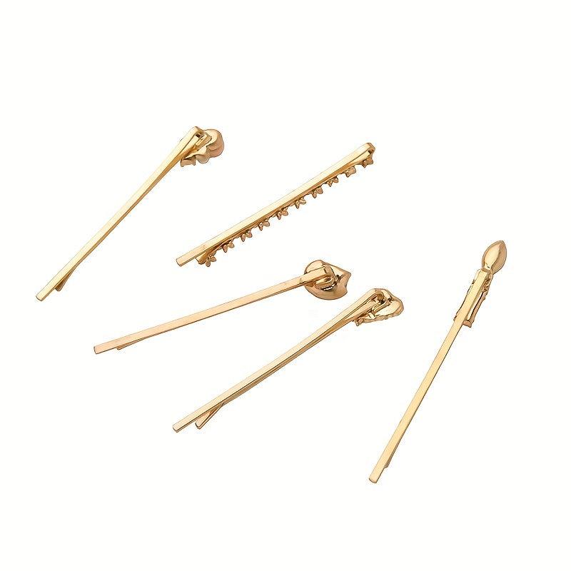 6pcs Faux Pearl Hairpin Enamel Hair Clip Women